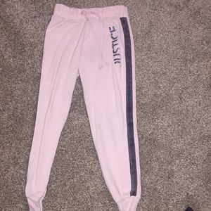 Light pink justice joggers